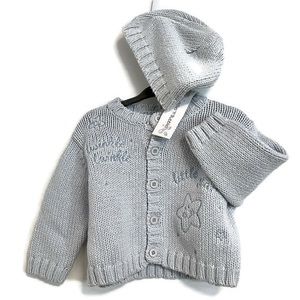 NWT Puddles n’ Bubbles Twinkle Twinkle little star cardigan &  hat,6 months